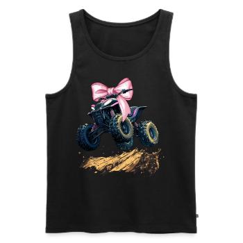 Coquette Bow Atv Quad 4 Wheeler Fille Maman - Débardeur bio Premium Homme - noir - Devant - Michal (187cm)