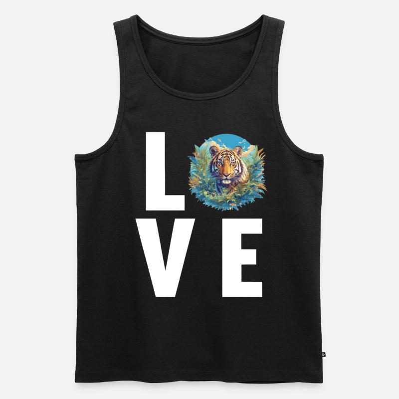 Sumatra-Tiger - Männer Premium Bio Tank Top - Schwarz