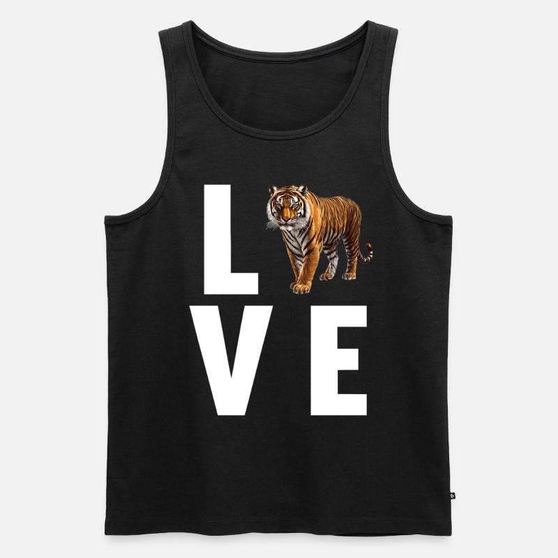 Sumatra-Tiger - Männer Premium Bio Tank Top - Schwarz