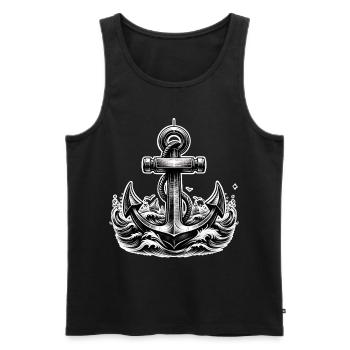Anker - Männer Premium Bio Tank Top - Schwarz - Vorne - Michal (187cm)