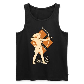 Girls Archer Archery Bow Target - Men's Premium Organic Tank Top - black - Front - AI Model Male 178 light (178cm)