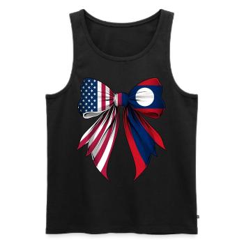 Coquette Bow Laos Roots Heritage Laotian Pride - Men's Premium Organic Tank Top - black - Front - AI Model Male 178 light (178cm)
