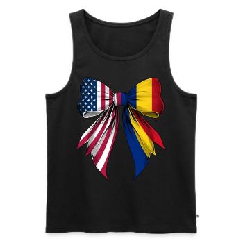 Coquette Bow Romania Roots Heritage Romanian - Men's Premium Organic Tank Top - black - Front - AI Model Male 178 light (178cm)