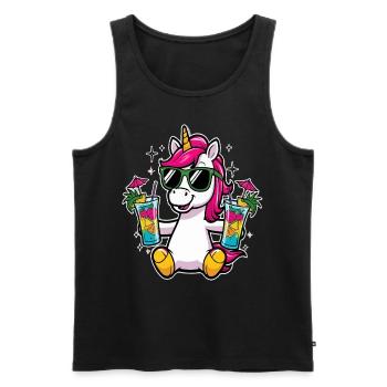 Unicorn Cocktail Booze Party Celebrations Vacation Bachelor Party - Men's Premium Organic Tank Top - black - Front - AI Model Male 178 light (178cm)