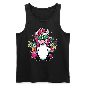 Unicorn Cocktail Booze Party Celebrations Vacation Bachelor Party - Men's Premium Organic Tank Top - black - Front - AI Model Male 178 light (178cm)