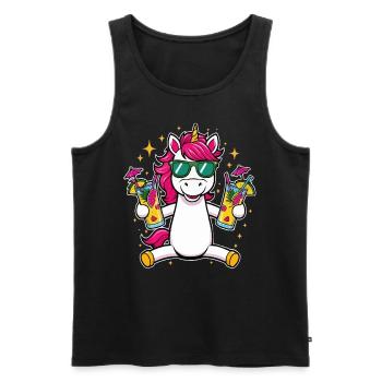 Unicorn Cocktail Booze Party Celebrations Vacation Bachelor Party - Men's Premium Organic Tank Top - black - Front - AI Model Male 178 light (178cm)