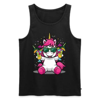 Unicorn Cocktail Booze Party Celebrations Vacation Bachelor Party - Men's Premium Organic Tank Top - black - Front - AI Model Male 178 light (178cm)