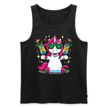 Unicorn Cocktail Booze Party Celebrations Vacation Bachelor Party - Men's Premium Organic Tank Top - black - Front - AI Model Male 178 light (178cm)