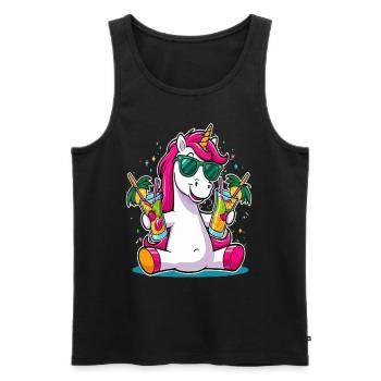 Unicorn Cocktail Booze Party Celebrations Vacation Bachelor Party - Men's Premium Organic Tank Top - black - Front - AI Model Male 178 light (178cm)