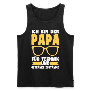 Père Équipe Papa - Débardeur bio Premium Homme - noir - Devant - Michal (187cm)