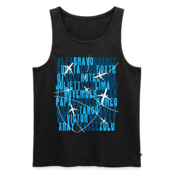 Pilot Luftfahrt Alphabet Fluglotse Flugzeug - Männer Premium Bio Tank Top - Schwarz - Vorne - AI Model Male 178 light (178cm)