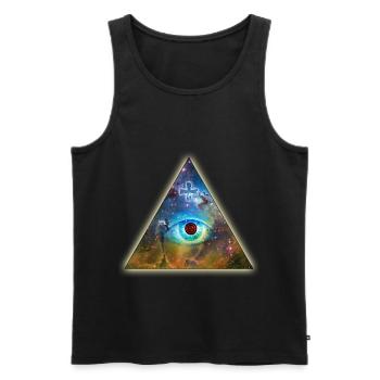 All-Seeing Eye of God - The Eye of God, Cross, - Men's Premium Organic Tank Top - black - Front - AI Model Male 178 light (178cm)