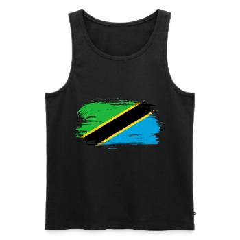 Tanzania flag flag - Men's Premium Organic Tank Top - black - Front - AI Model Male 178 light (178cm)