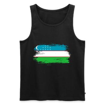 Uzbekistan flag flag - Men's Premium Organic Tank Top - black - Front - AI Model Male 178 light (178cm)