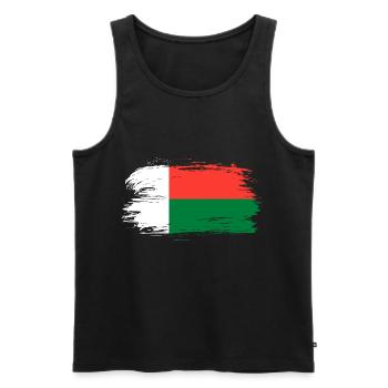 Bannière du drapeau de Madagascar - Débardeur bio Premium Homme - noir - Devant - Michal (187cm)