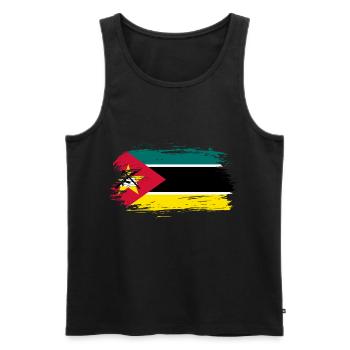 Mozambique ensign flag - Men's Premium Organic Tank Top - black - Front - AI Model Male 178 light (178cm)