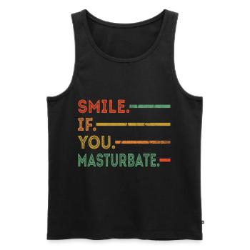 Funny Saying Smile if you Masturbate Funny Spru - Men's Premium Organic Tank Top - black - Front - AI Model Male 178 light (178cm)