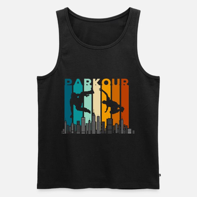 Freerunning Roller Obstacle Jump - Débardeur bio Premium Homme - noir