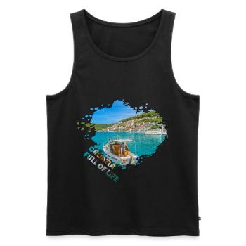 Croatie Croate Hrvatska Croatie Croates Croates Croates - Débardeur bio Premium Homme - noir - Devant - Michal (187cm)