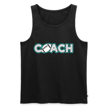 Football Football Coach - Men's Premium Organic Tank Top - black - Front - Michal (187cm)