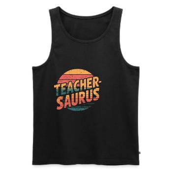 Teacher-saurus 14 - Männer Premium Bio Tank Top - Schwarz - Vorne - Michal (187cm)