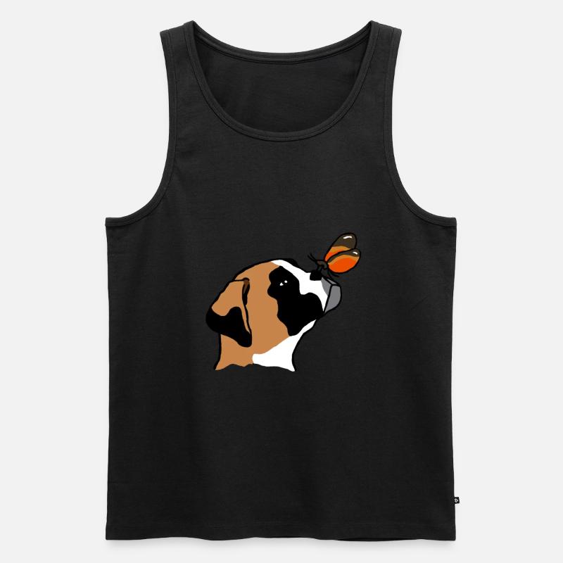 Boxer mit Schmetterling - Männer Premium Bio Tank Top - Schwarz