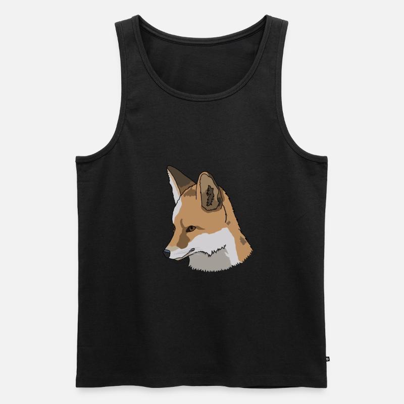 Fuchs, Zeichnung, Geschenkidee - Männer Premium Bio Tank Top - Schwarz