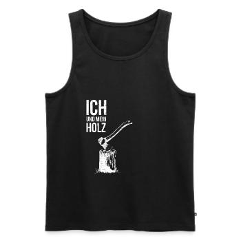 Me and My Wood - Lumberjath Split Axe Gift - Men's Premium Organic Tank Top - black - Front - Michal (187cm)