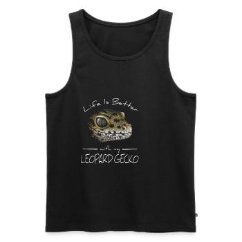Better live with my leopard gecko gift - Men's Premium Organic Tank Top - black - Front - AI Model Male 178 light (178cm)