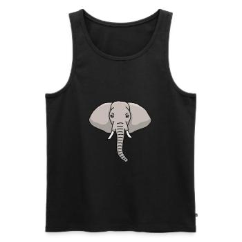 Elephant, head, elephant head, drawing - Men's Premium Organic Tank Top - black - Front - AI Model Male 178 light (178cm)