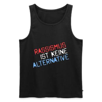 Rassismus ist keine Alternative - Männer Premium Bio Tank Top - Schwarz - Vorne - AI Model Male 178 light (178cm)