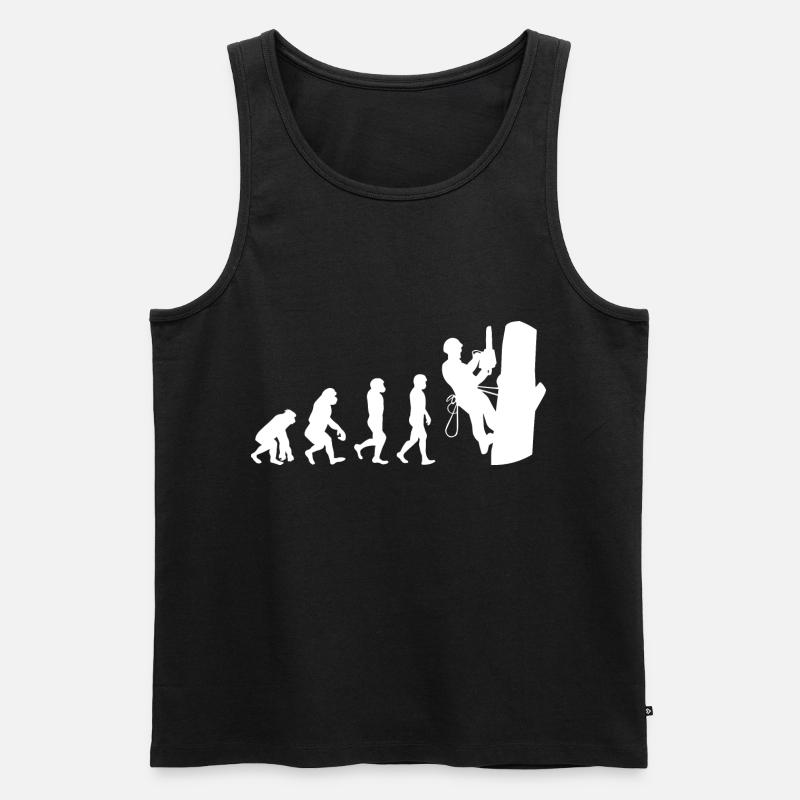 Baumpfleger Baumkletterer Kletter trimmer Evolution - Männer Premium Bio Tank Top - Schwarz