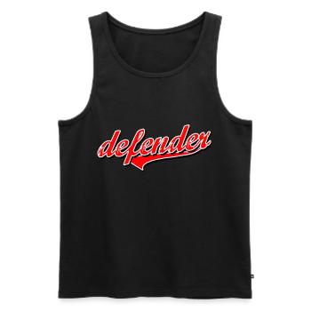 defender defense abwehr spieler football shirt cap - Männer Premium Bio Tank Top - Schwarz - Vorne - AI Model Male 178 light (178cm)