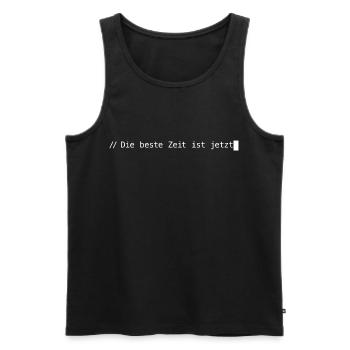 The best time is now - Men's Premium Organic Tank Top - black - Front - AI Model Male 178 light (178cm)