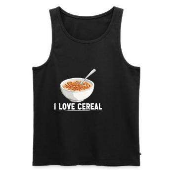 I Love Cereal 16 - Männer Premium Bio Tank Top - Schwarz - Vorne - Michal (187cm)