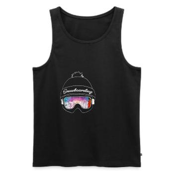 Snowboard Powder Freeride Apres Ski Board Gift - Men's Premium Organic Tank Top - black - Front - AI Model Male 178 light (178cm)