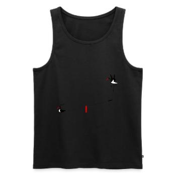 Schwarzstörche - Männer Premium Bio Tank Top - Schwarz - Vorne - AI Model Male 178 light (178cm)