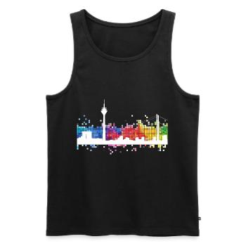 Düsseldorf Germany City Skyline TV Tower - Men's Premium Organic Tank Top - black - Front - Michal (187cm)