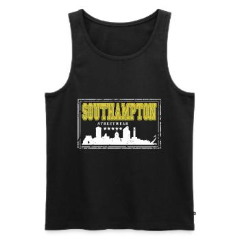 Southampton England UK City Skyline Home Love - Men's Premium Organic Tank Top - black - Front - AI Model Male 178 light (178cm)