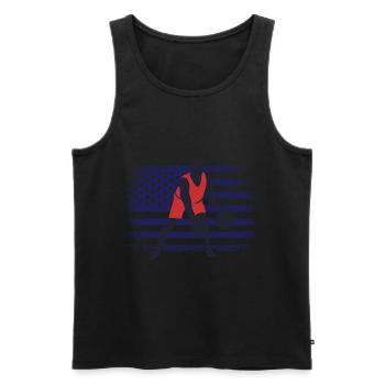 Basketball Fan Jersey USA Flag - Men's Premium Organic Tank Top - black - Front - Michal (187cm)