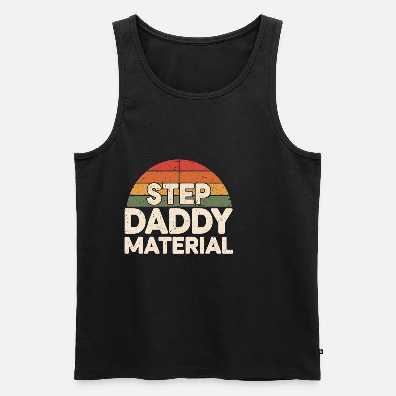 Step Daddy Material 18 - Männer Premium Bio Tank Top - Schwarz