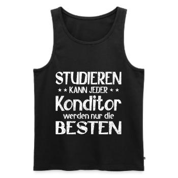 Studieren kann jeder Konditor werden die Besten - Männer Premium Bio Tank Top - Schwarz - Vorne - Michal (187cm)