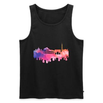 Rom Rome Italien Stadt Skyline Splash Bunt - Männer Premium Bio Tank Top - Schwarz - Vorne - Michal (187cm)