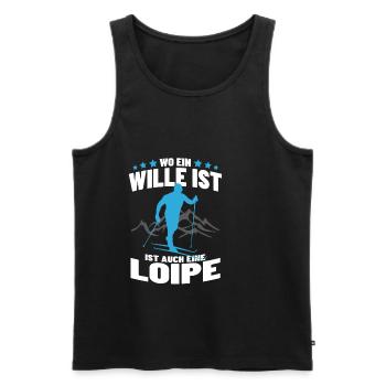 Stolzes Langlauf Wintersport Loipe Ski Geschenk - Männer Premium Bio Tank Top - Schwarz - Vorne - Michal (187cm)