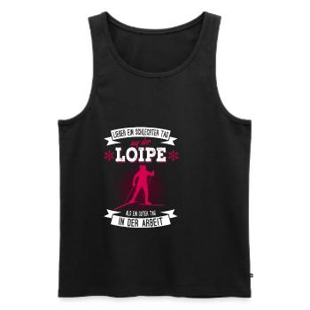 Cooles Langlauf Wintersport Loipe Frauen Geschenk - Männer Premium Bio Tank Top - Schwarz - Vorne - Michal (187cm)