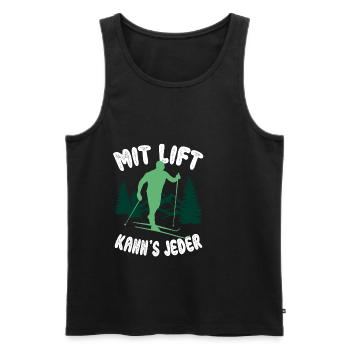 Witziges Langlauf Wintersport Loipe Ski Geschenk - Männer Premium Bio Tank Top - Schwarz - Vorne - Michal (187cm)
