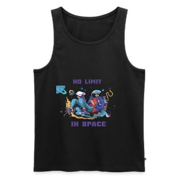 Astronaute espace vol spatial espace fusée cadeau - Débardeur bio Premium Homme - noir - Devant - Michal (187cm)