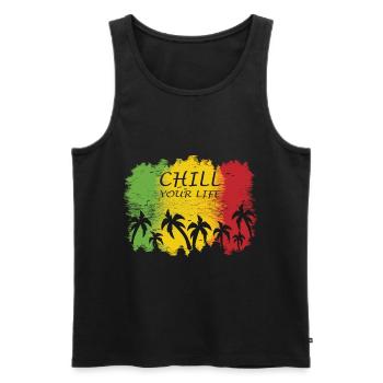 Jamaïque Chill Your Life Design - Débardeur bio Premium Homme - noir - Devant - AI Model Male 178 light (178cm)