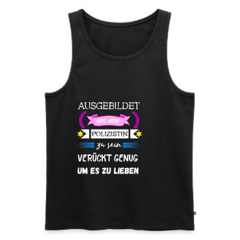 Polizei Beamtin Polizistin Polizeibeamtin - Männer Premium Bio Tank Top - Schwarz - Vorne - Michal (187cm)