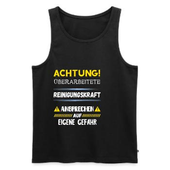 Reinigungskraft Putzfrau Gebäudereiniger Geschenke - Männer Premium Bio Tank Top - Schwarz - Vorne - Michal (187cm)
